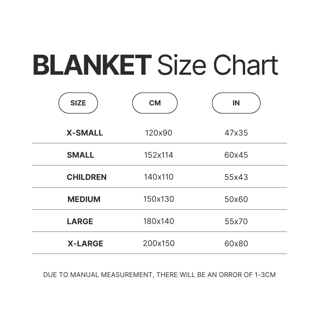 Blanket Size Chart - Alvin And The Chipmunks Merch