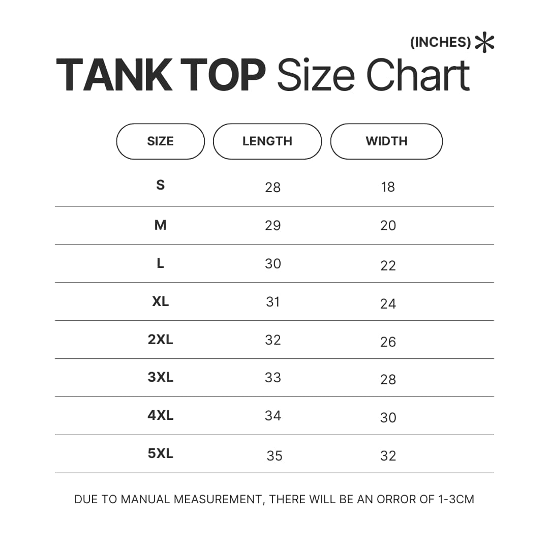 Tank Top Size Chart - Alvin And The Chipmunks Merch