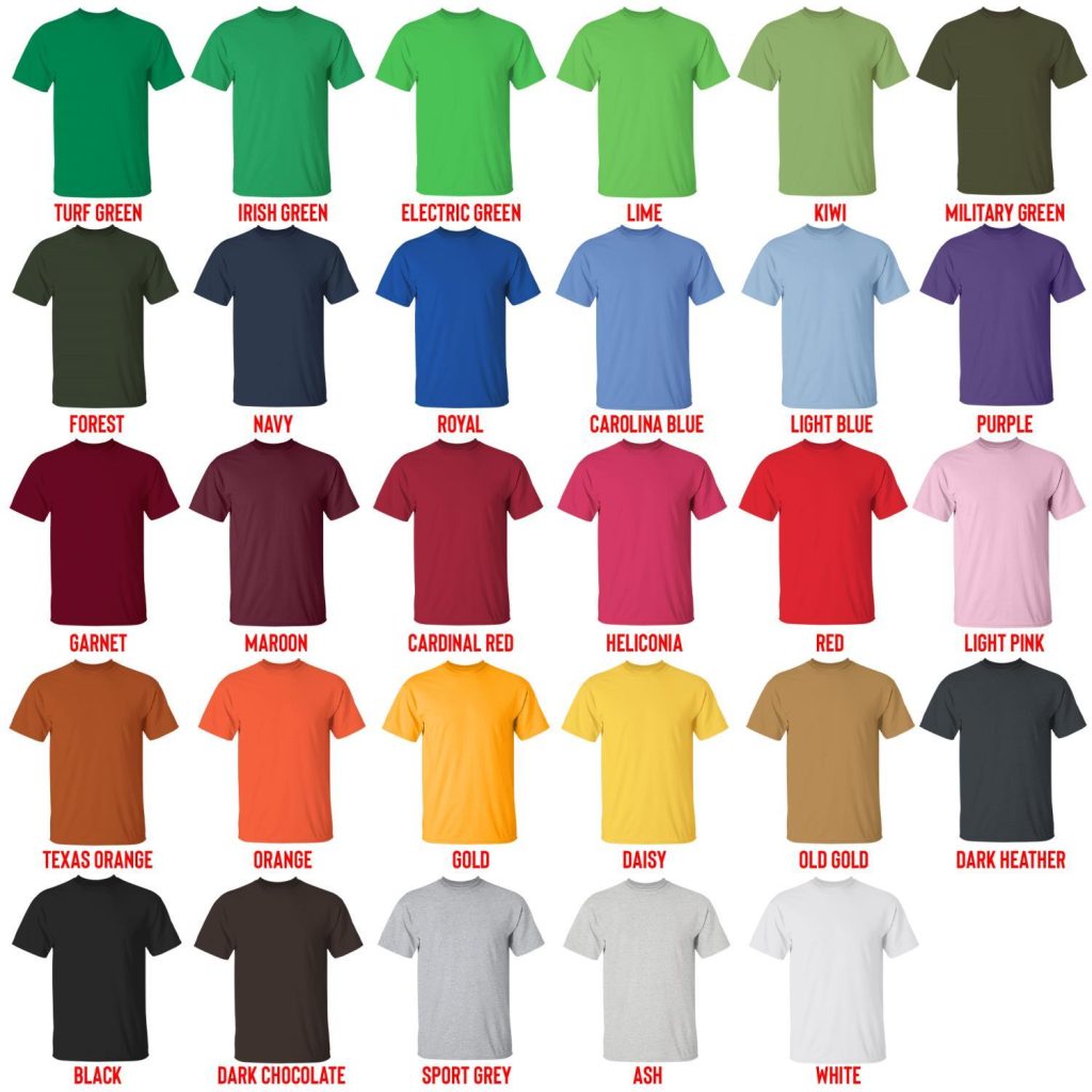 t shirt color chart - Alvin And The Chipmunks Merch