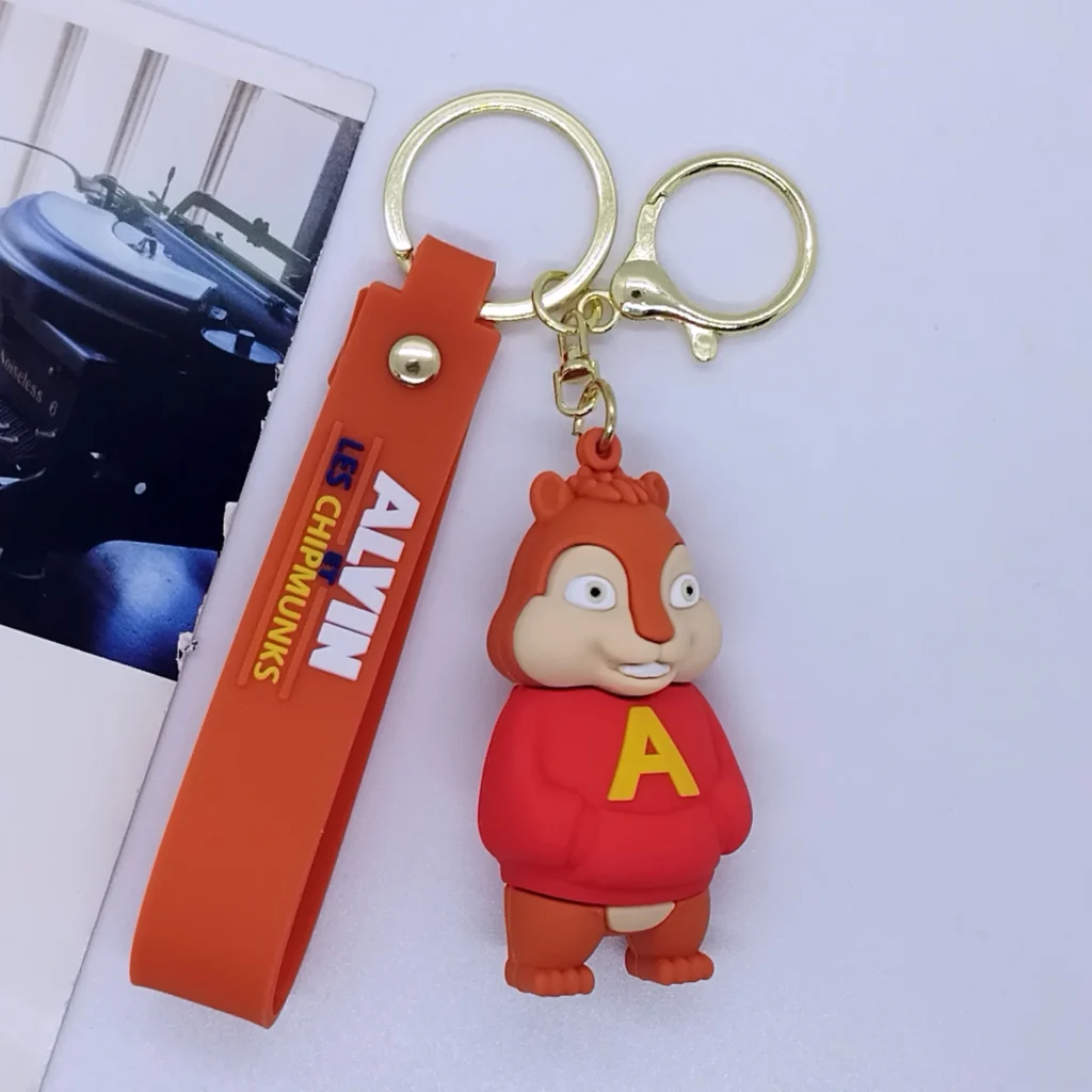 kf Sb2b225f3312b4230a597d16f3d4c3e07y Cartoon animation mouse to treasure keychain cute Alvin Simon Theodore key chain bag accessories wholesale - Alvin And The Chipmunks Merch